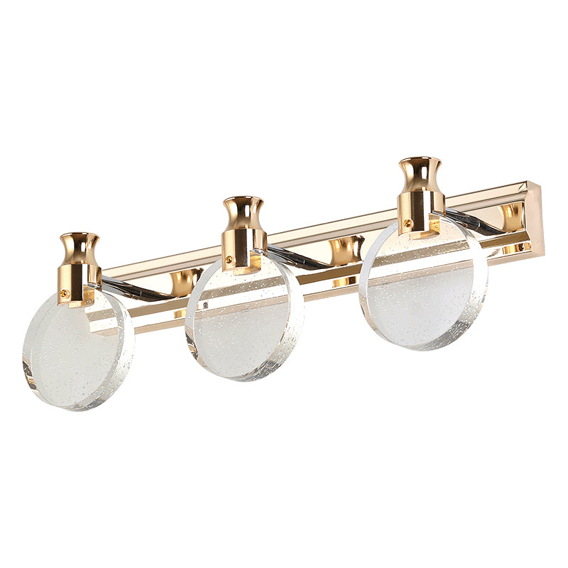 Modern Style Mirror Light Multi-head LED Vanity Light with Crystal for Toilet