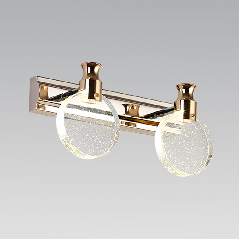 Modern Style Mirror Light Multi-head LED Vanity Light with Crystal for Toilet