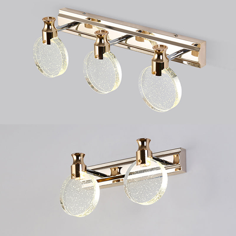 Modern Style Mirror Light Multi-head LED Vanity Light with Crystal for Toilet