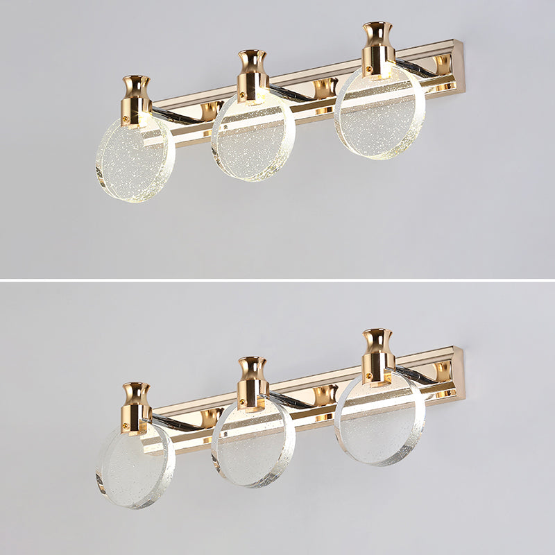 Modern Style Mirror Light Multi-head LED Vanity Light with Crystal for Toilet