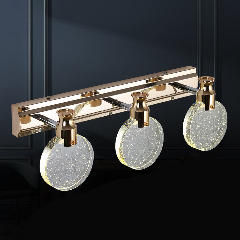 Modern Style Mirror Light Multi-head LED Vanity Light with Crystal for Toilet