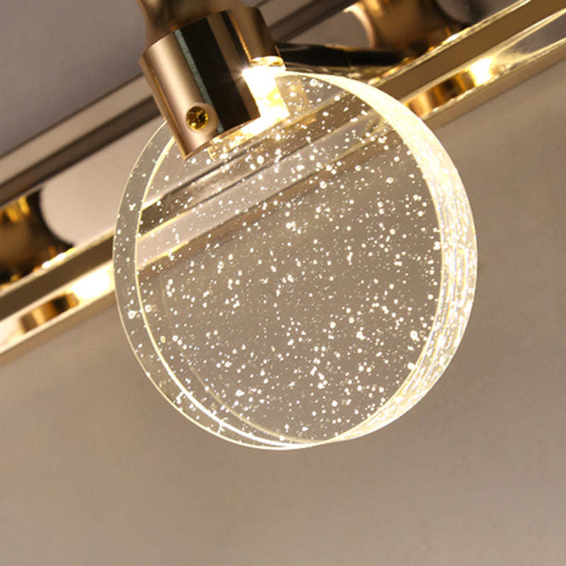Modern Style Mirror Light Multi-head LED Vanity Light with Crystal for Toilet