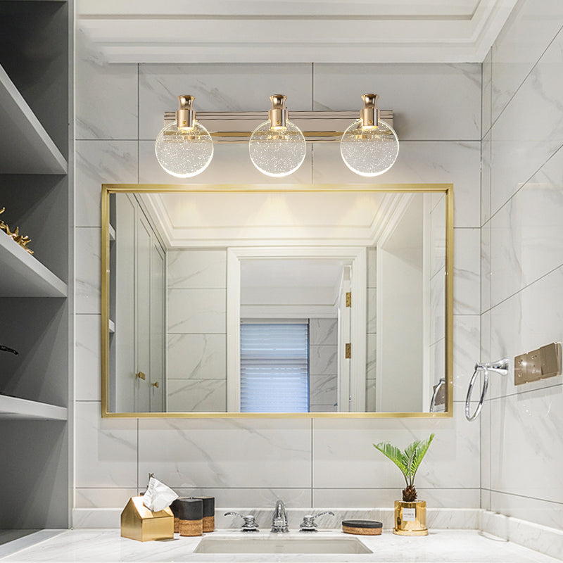 Modern Style Mirror Light Multi-head LED Vanity Light with Crystal for Toilet