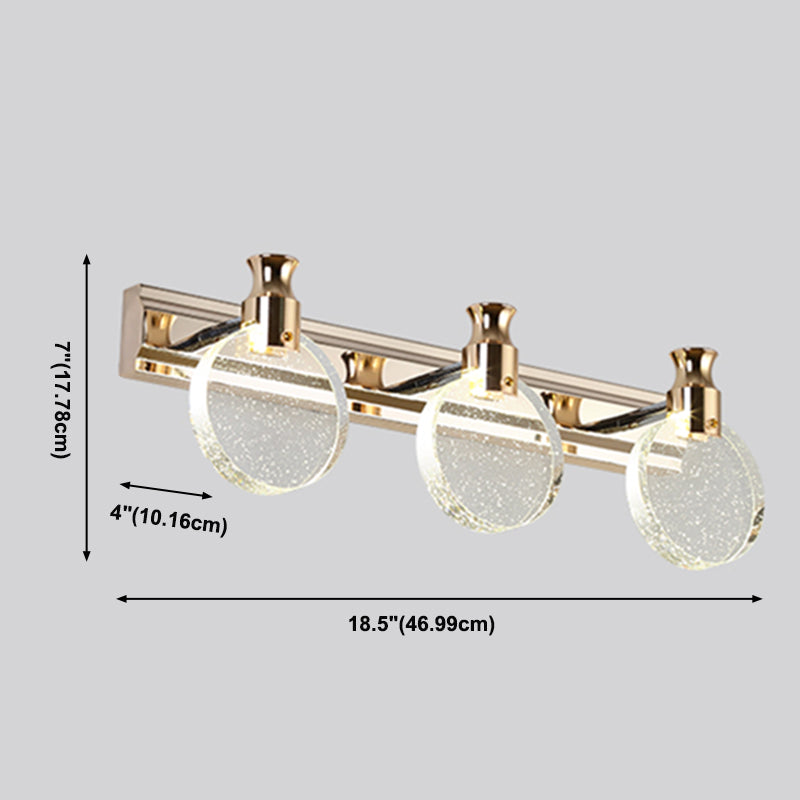 Modern Style Mirror Light Multi-head LED Vanity Light with Crystal for Toilet