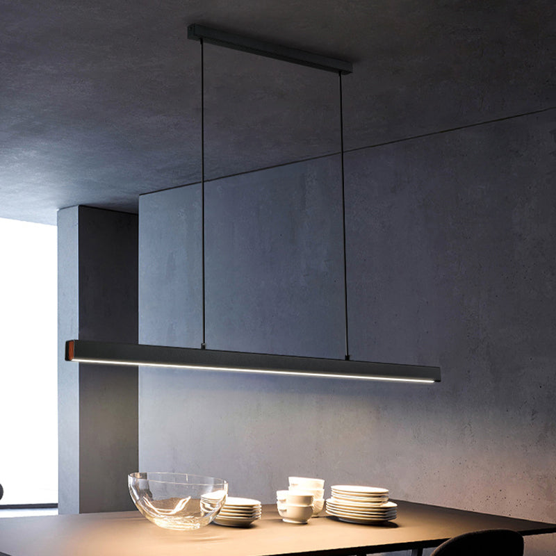 Moderno LED Techo colgante Luz de comedor Lámpara colgante rectangular simple
