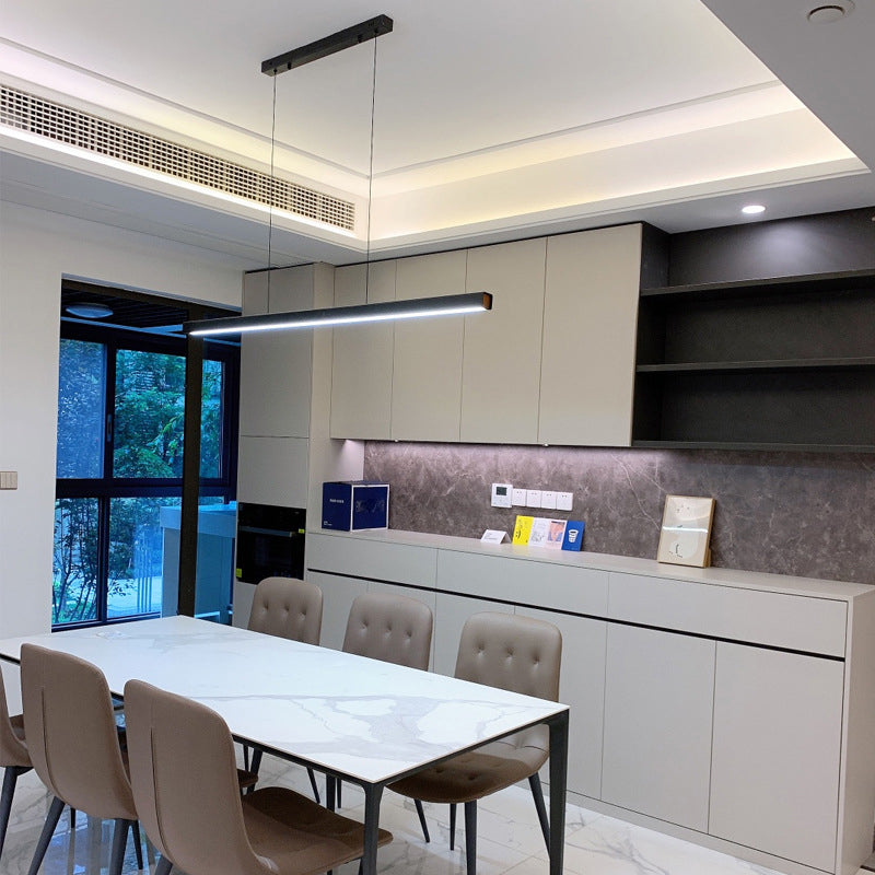 Moderno LED Techo colgante Luz de comedor Lámpara colgante rectangular simple