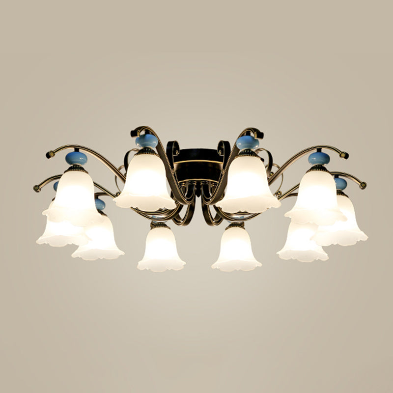Modern Flush Mount Light Simple Ceiling Lamp with Glass Shade for Living Room