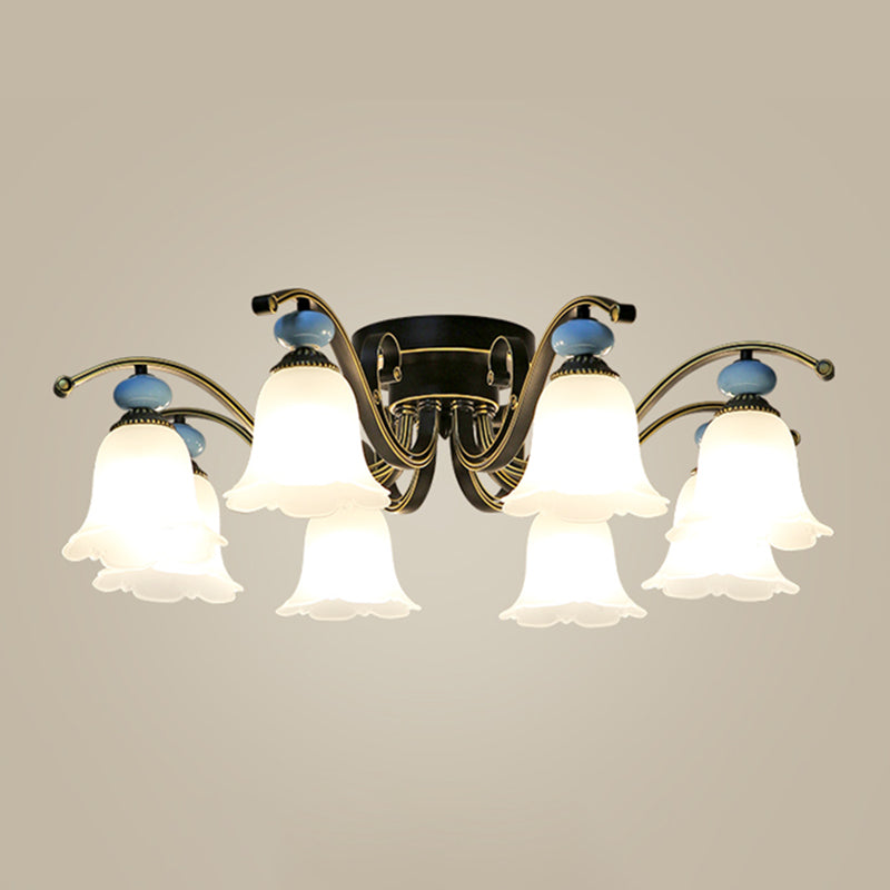 Modern Flush Mount Light Simple Ceiling Lamp with Glass Shade for Living Room