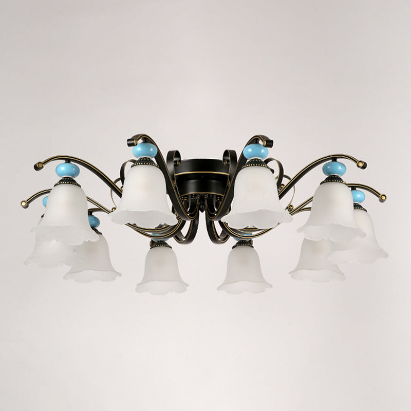 Modern Flush Mount Light Simple Ceiling Lamp with Glass Shade for Living Room