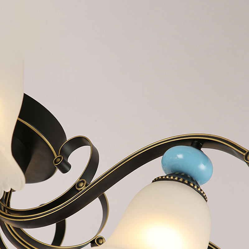 Modern Flush Mount Light Simple Ceiling Lamp with Glass Shade for Living Room