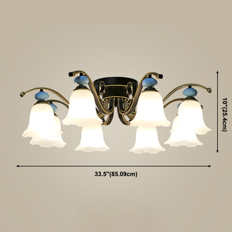 Modern Flush Mount Light Simple Ceiling Lamp with Glass Shade for Living Room
