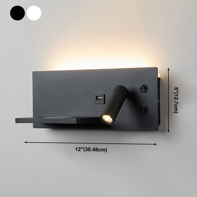 Zeitgenössische Leselampe Einfachheit Wandleuchte mit Metallschatten für Schlafzimmer