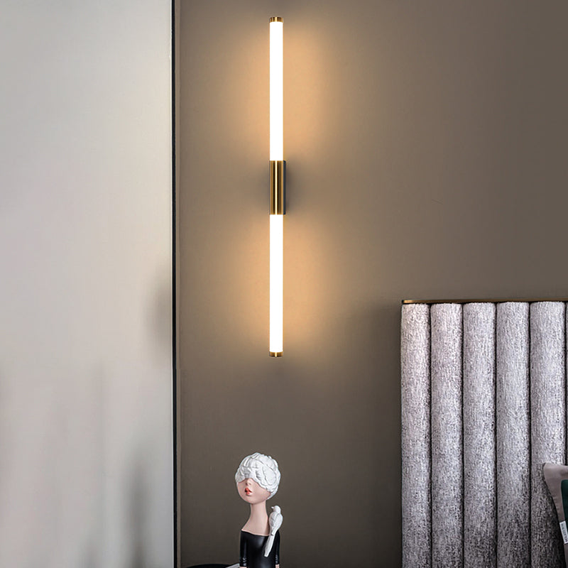Lampada da parete dritta in metallo MODERNO MODERNO MODIALE LED LED LIGHT PER BAGNI