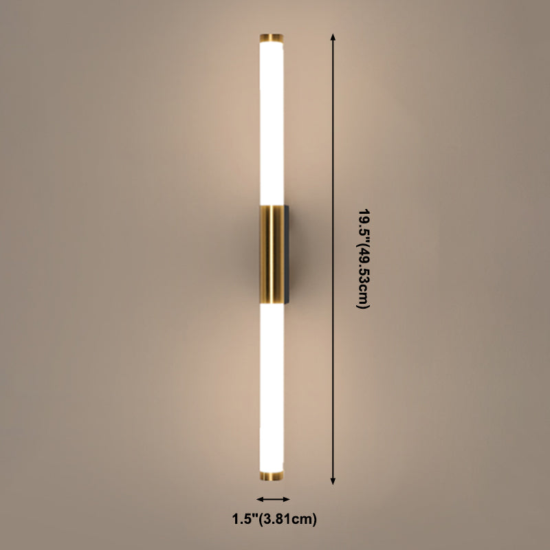 Lampada da parete dritta in metallo MODERNO MODERNO MODIALE LED LED LIGHT PER BAGNI