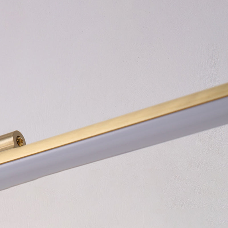 Brass Straight Mirror Light American Style 1 Light Wall Lamp for Bathroom