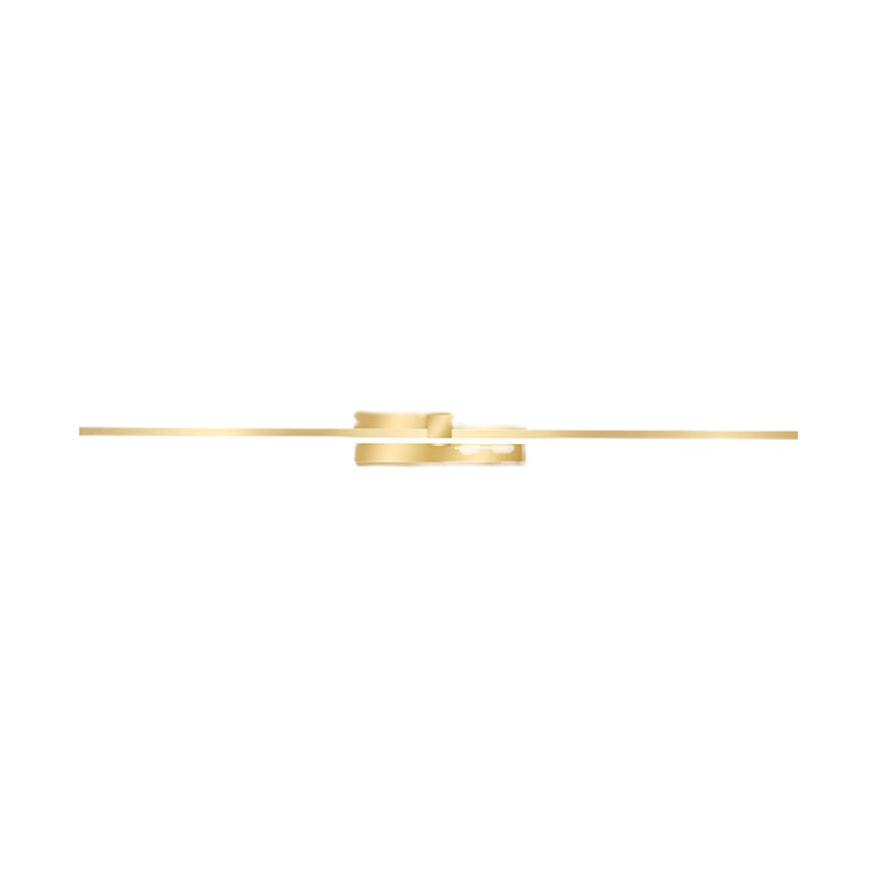 Strip Minimalist Mirror Light Nordic Style LED Wall Sconce in Gold for Bathroom