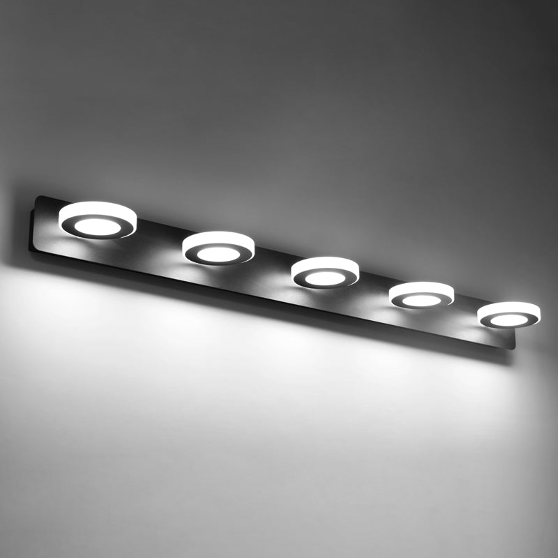 Multi Light Black Vanity Light Modern Style Waterproof Mirror Light for Bathroom