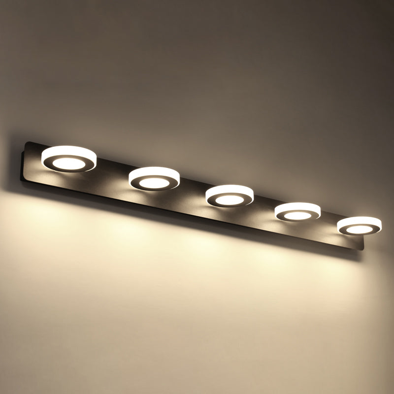 Multi Light Black Vanity Light Modern Style Waterproof Mirror Light for Bathroom