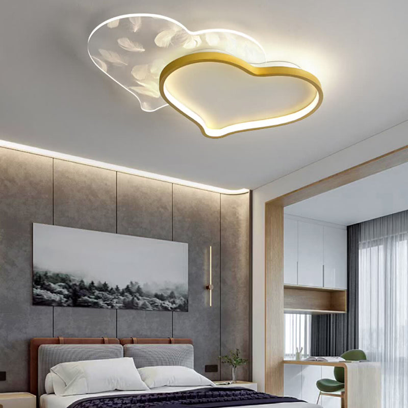 LED Ceiling Lighting Modern Flush Mount Ceiling Light Fixtures with Feather Pattern