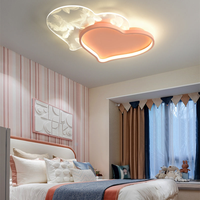 LED Ceiling Lighting Modern Flush Mount Ceiling Light Fixtures with Feather Pattern