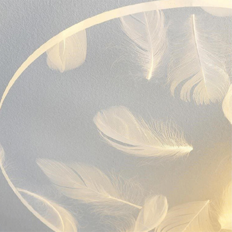 LED Ceiling Lighting Modern Flush Mount Ceiling Light Fixtures with Feather Pattern
