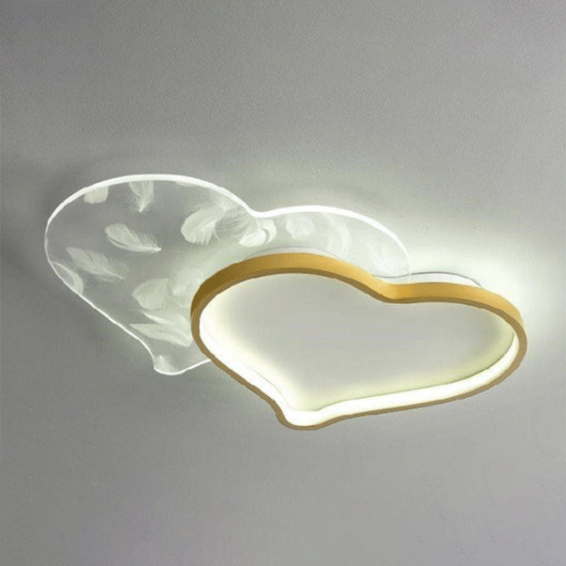 LED Ceiling Lighting Modern Flush Mount Ceiling Light Fixtures with Feather Pattern