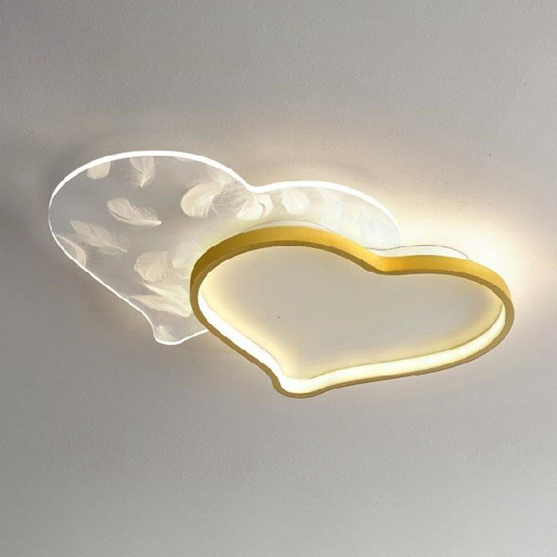 LED Ceiling Lighting Modern Flush Mount Ceiling Light Fixtures with Feather Pattern