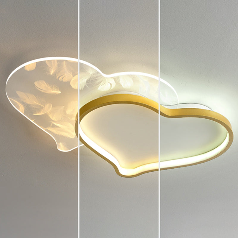 LED Ceiling Lighting Modern Flush Mount Ceiling Light Fixtures with Feather Pattern