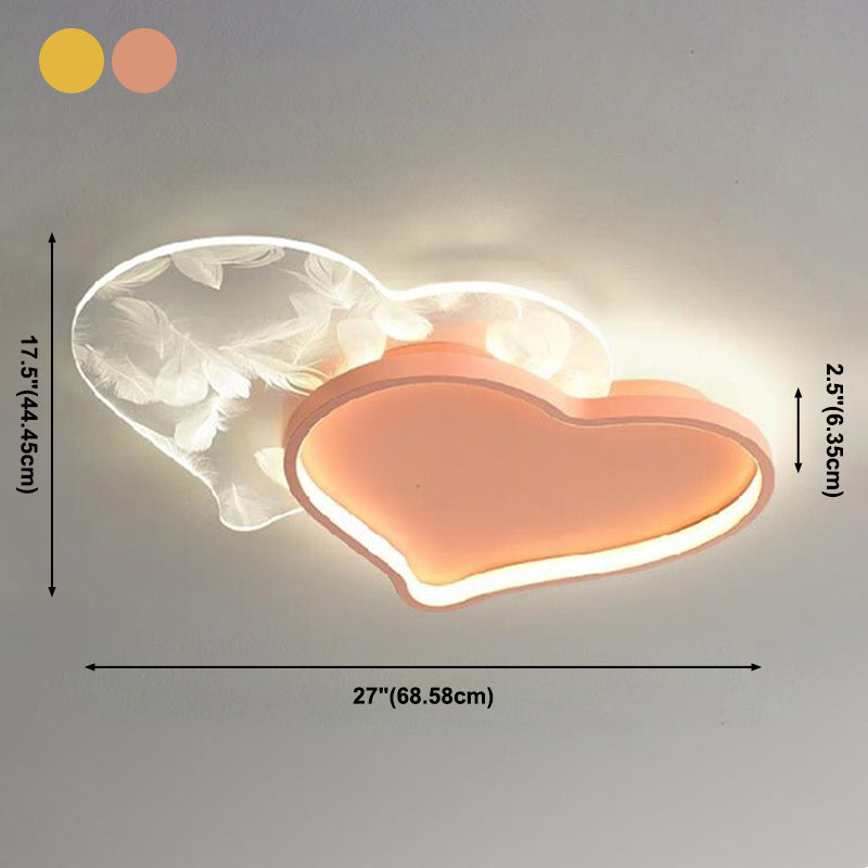 LED Ceiling Lighting Modern Flush Mount Ceiling Light Fixtures with Feather Pattern