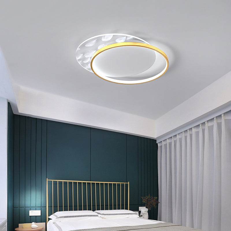 Luminaires de plafond encastrés de simplicité d’éclairage affleurant d’or avec le modèle de plume