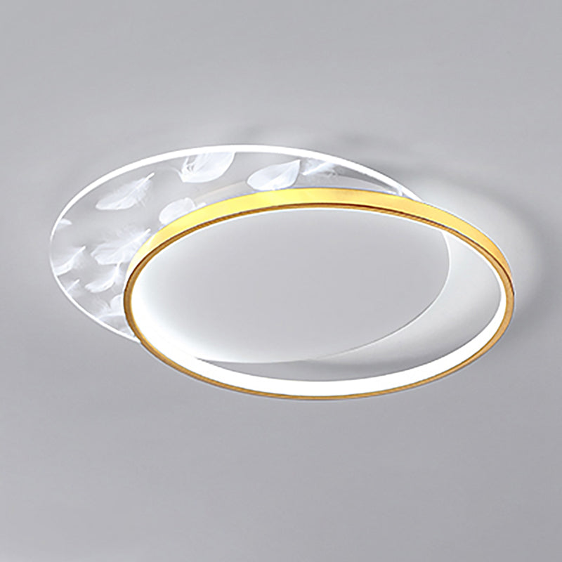 Luminaires de plafond encastrés de simplicité d’éclairage affleurant d’or avec le modèle de plume