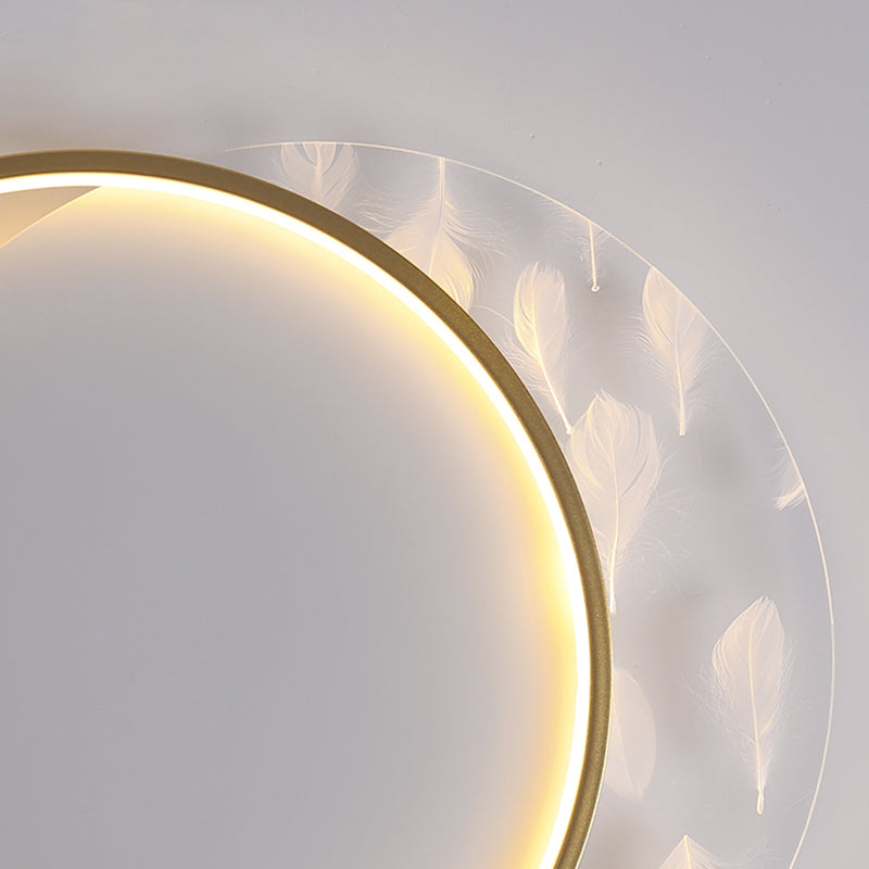 Luminaires de plafond encastrés de simplicité d’éclairage affleurant d’or avec le modèle de plume