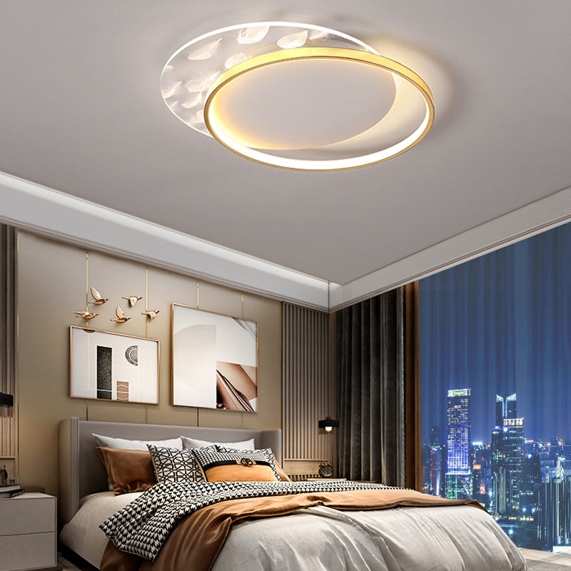 Luminaires de plafond encastrés de simplicité d’éclairage affleurant d’or avec le modèle de plume