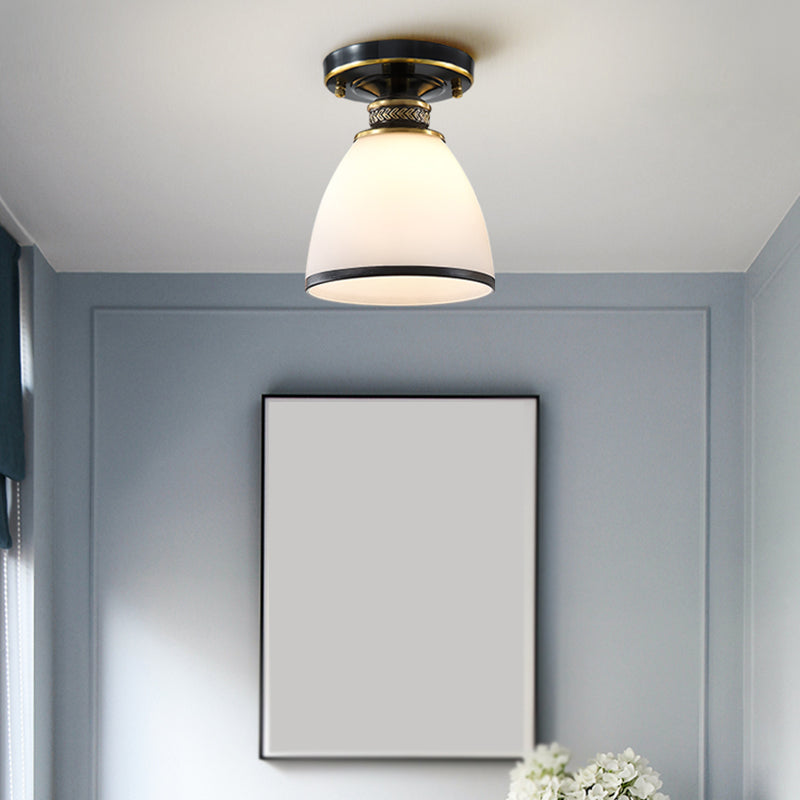 Simple Ceiling Lamp Modern Flush Mount Ceiling Light with Glass Shade for Bedroom