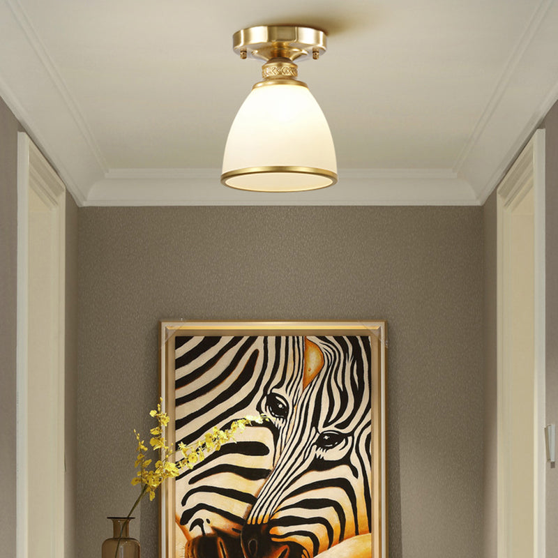 Simple Ceiling Lamp Modern Flush Mount Ceiling Light with Glass Shade for Bedroom