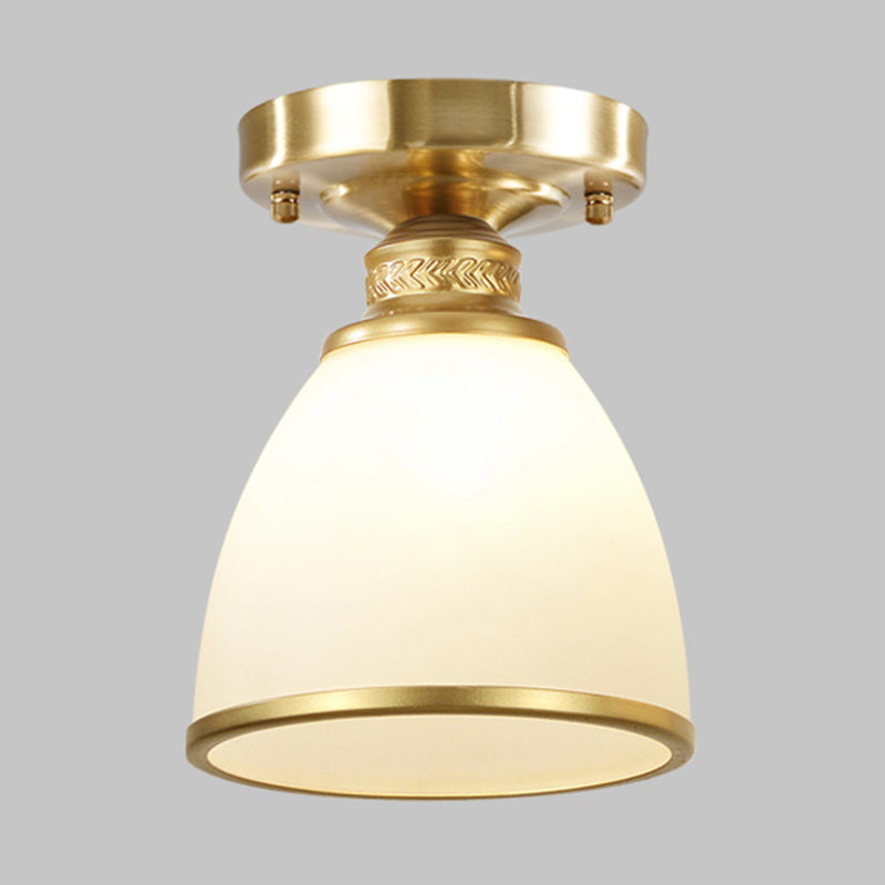 Simple Ceiling Lamp Modern Flush Mount Ceiling Light with Glass Shade for Bedroom