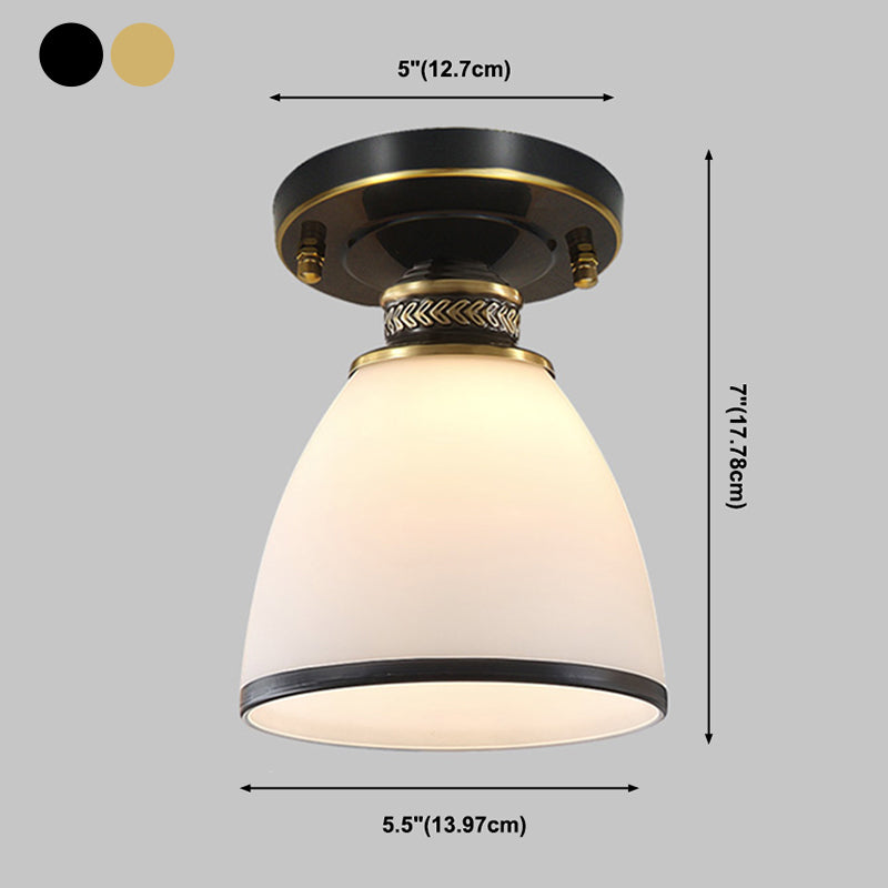 Simple Ceiling Lamp Modern Flush Mount Ceiling Light with Glass Shade for Bedroom