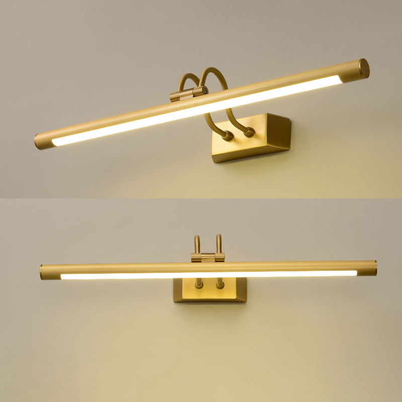 Messing Straight Mirror Light Modern Style Single Light Wall Lampe für Schlafzimmer