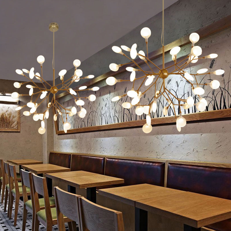 Glowworm Suspended Lighting Fixture Multi-Head Hanging Pendant Lights for Living Room