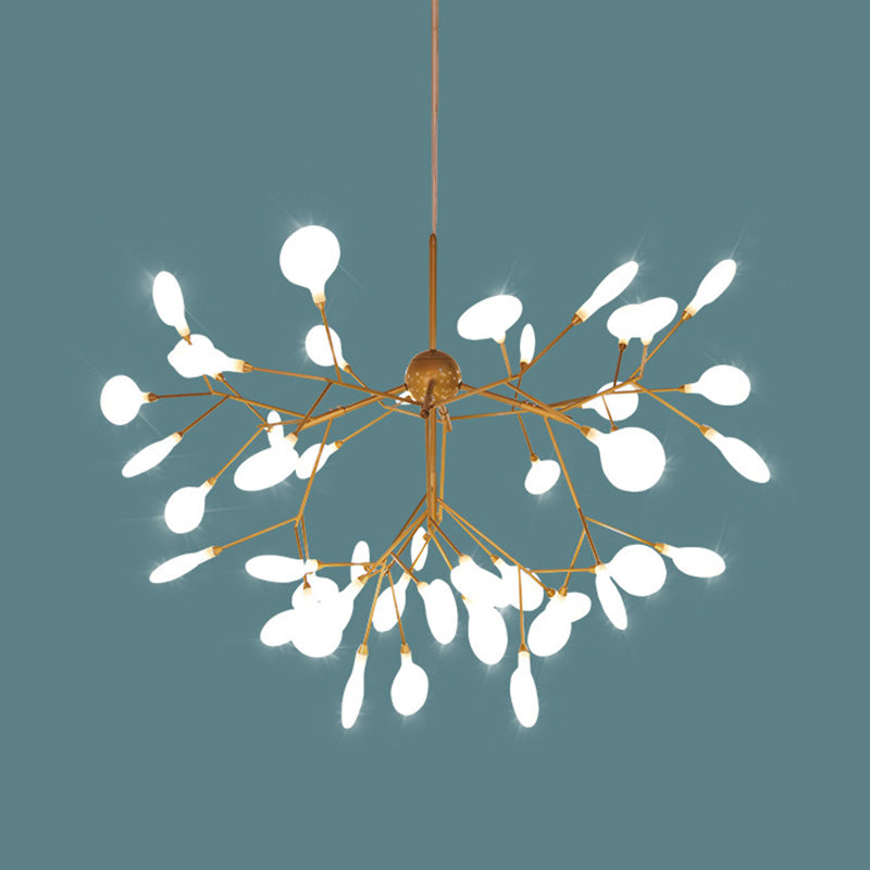 Glowworm Suspended Lighting Fixture Multi-Head Hanging Pendant Lights for Living Room