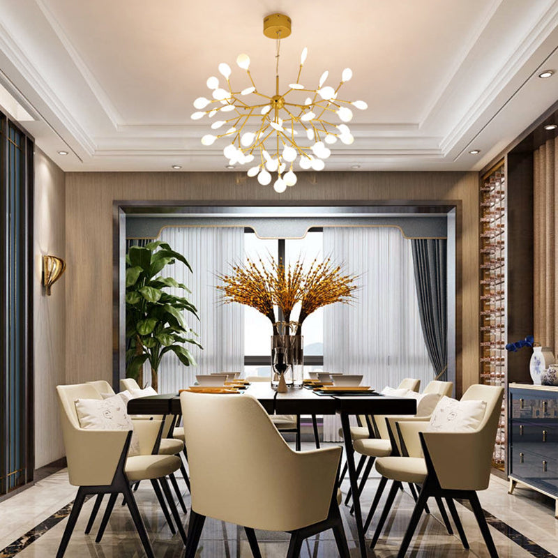 Glowworm Suspended Lighting Fixture Multi-Head Hanging Pendant Lights for Living Room