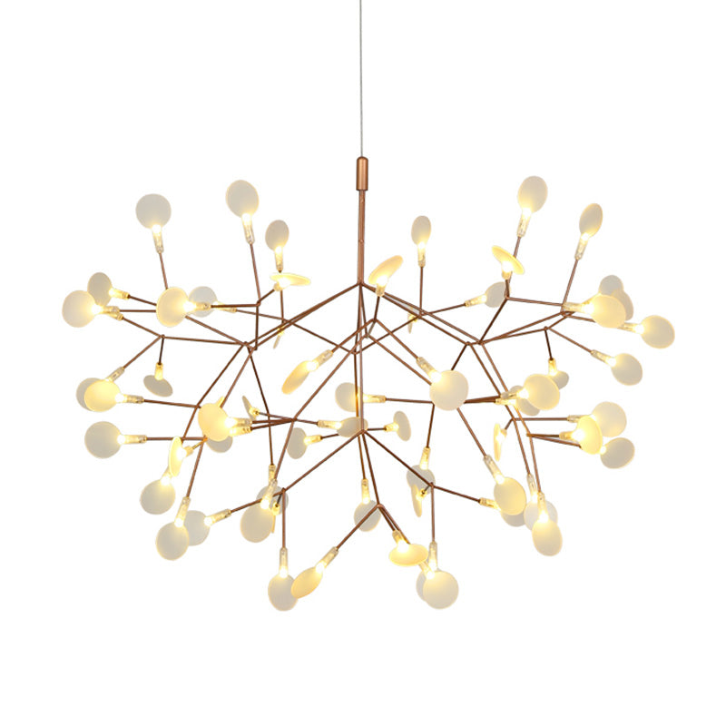 Glowworm Suspended Lighting Fixture Multi-Head Hanging Pendant Lights for Living Room