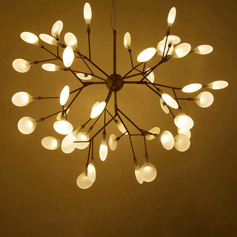 Glowworm Suspended Lighting Fixture Multi-Head Hanging Pendant Lights for Living Room