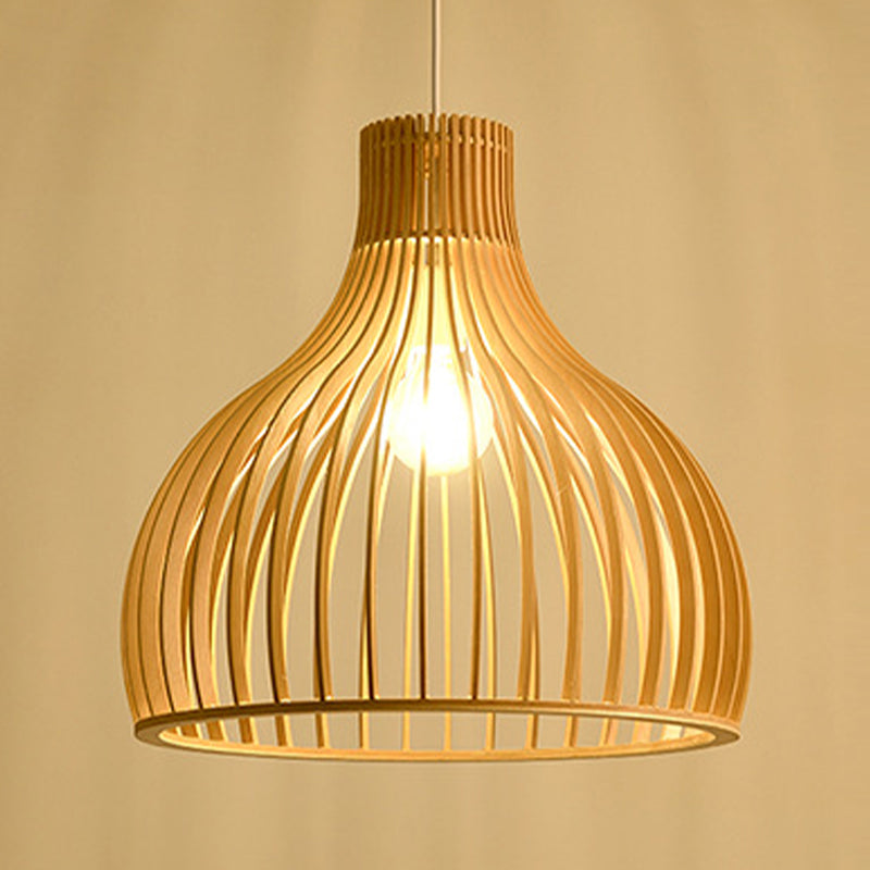 Luce a sospensione in legno in stile moderno 1 Apparecchio di lampada appesa alla luce per soggiorno