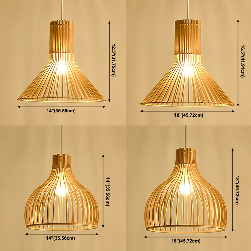 Luce a sospensione in legno in stile moderno 1 Apparecchio di lampada appesa alla luce per soggiorno