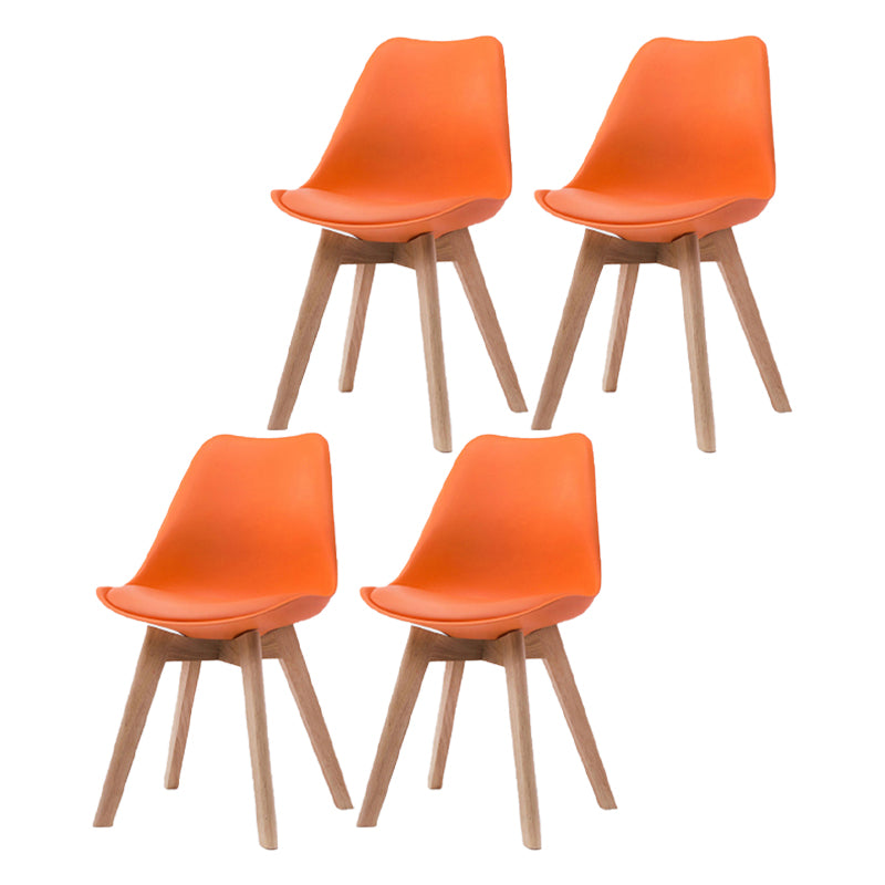 Silla lateral de Beech Parsons escandinavo de bossons Sillas de comedor de cuero (juego de 2)