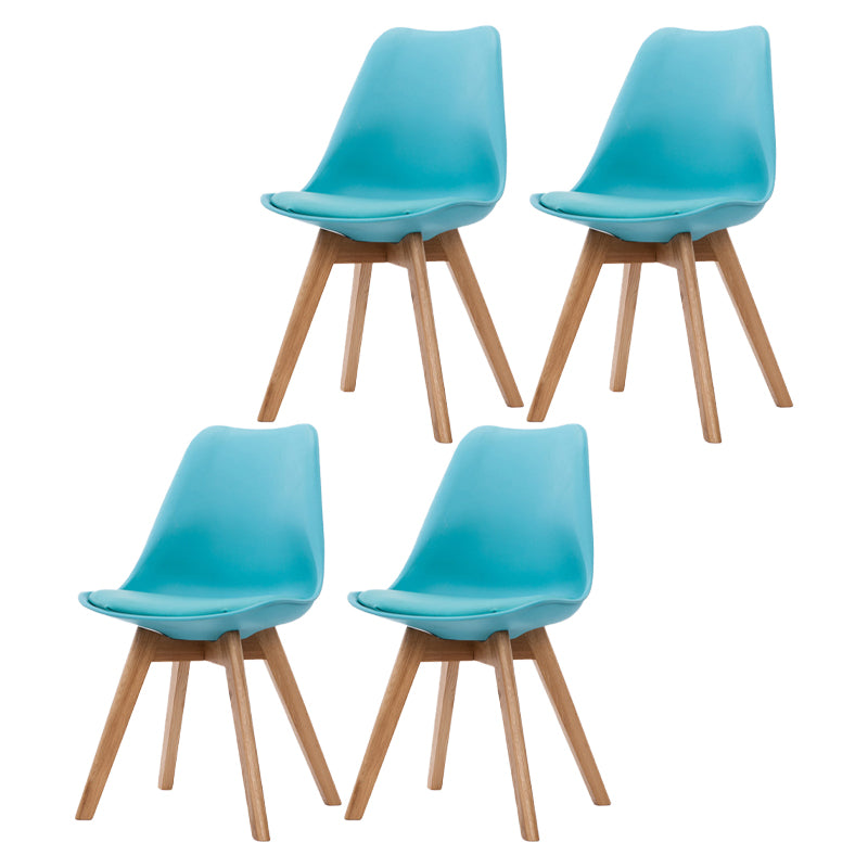 Silla lateral de Beech Parsons escandinavo de bossons Sillas de comedor de cuero (juego de 2)