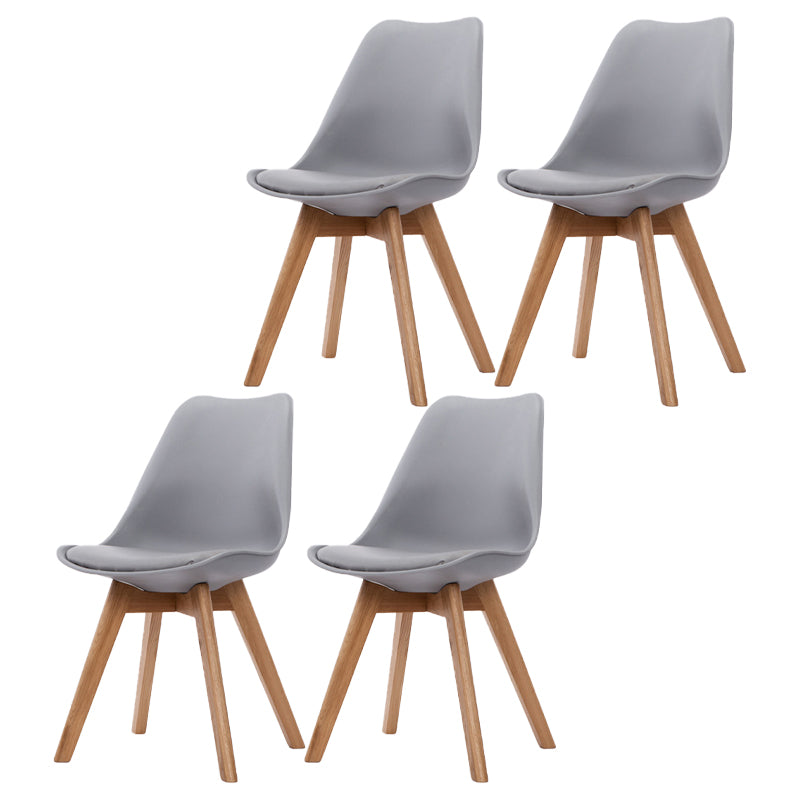 Silla lateral de Beech Parsons escandinavo de bossons Sillas de comedor de cuero (juego de 2)