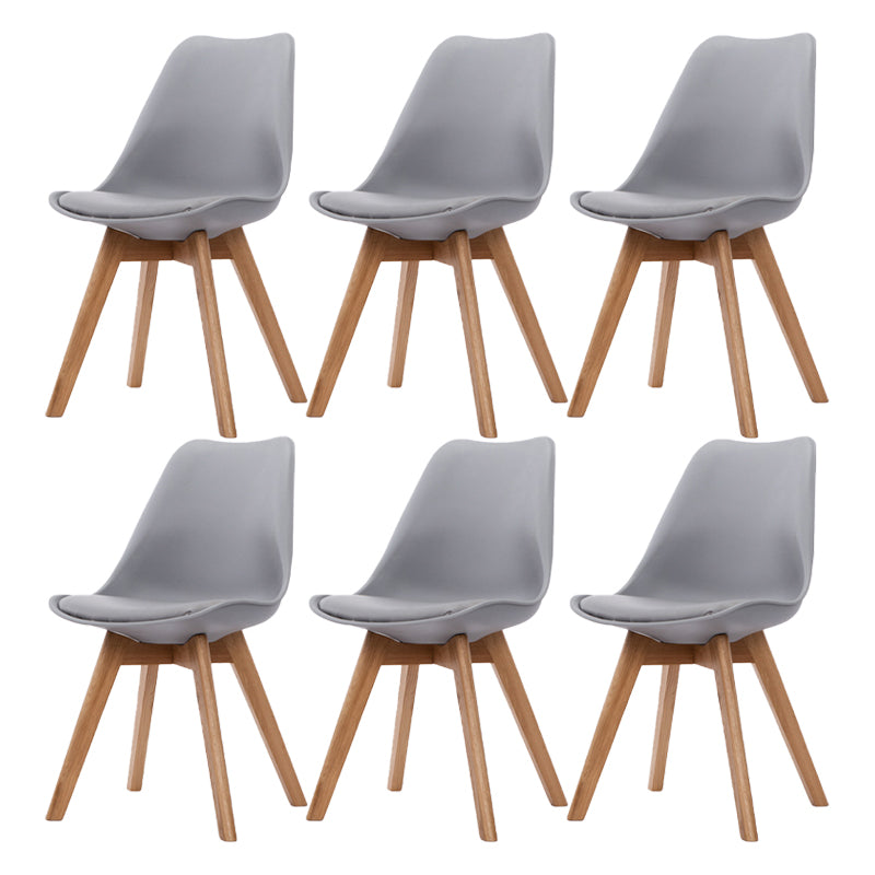 Silla lateral de Beech Parsons escandinavo de bossons Sillas de comedor de cuero (juego de 2)