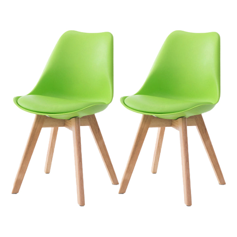 Silla lateral de Beech Parsons escandinavo de bossons Sillas de comedor de cuero (juego de 2)